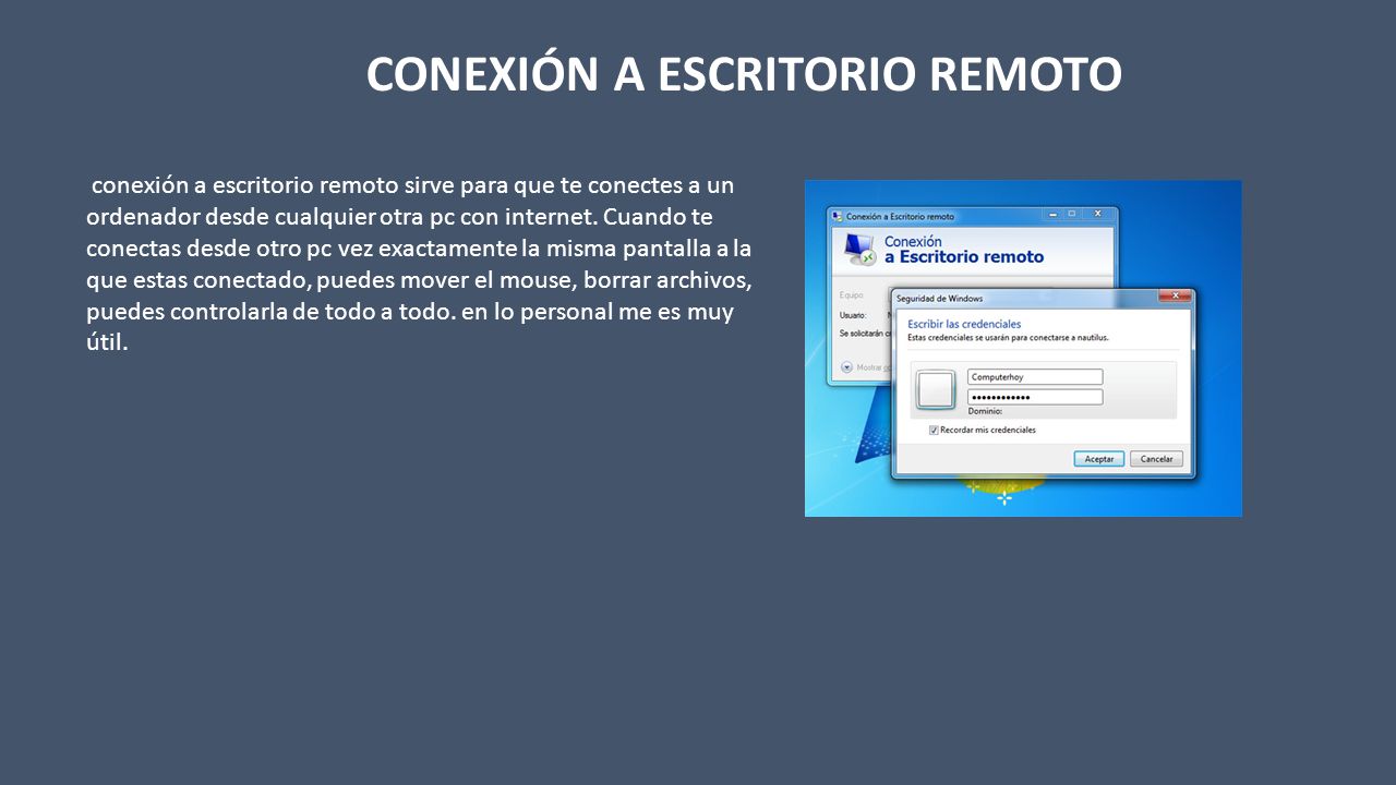 conexi n escritorio remoto accesorios de windows ppt descargar conexi n escritorio remoto accesorios de windows ppt descargar