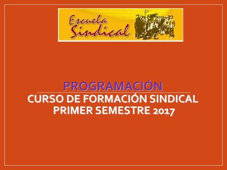 PROGRAMACIÓN CURSO DE FORMACIÓN SINDICAL PRIMER SEMESTRE 2017