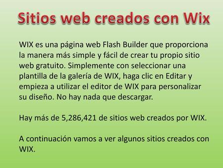 Sitios web creados con Wix