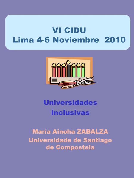 VI CIDU Lima 4-6 Noviembre 2010