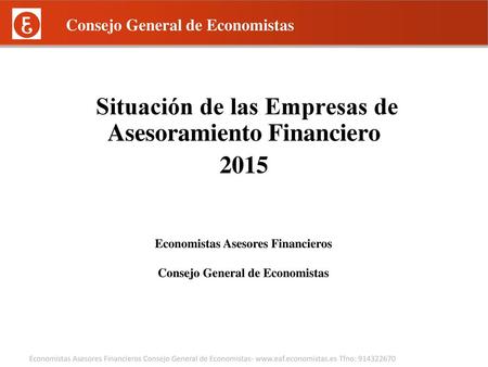 Situación de las Empresas de Asesoramiento Financiero 2015