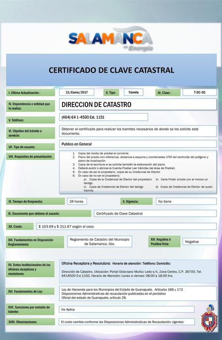 CERTIFICADO DE CLAVE CATASTRAL