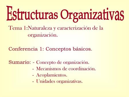 Estructuras Organizativas