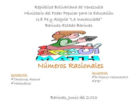 Números Racionales República Bolivariana de Venezuela