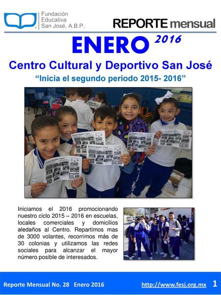 ENERO 2016 Centro Cultural y Deportivo San José