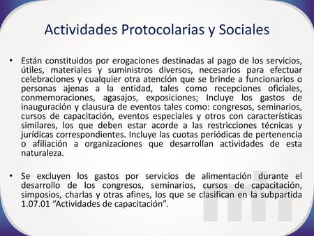 Actividades Protocolarias y Sociales