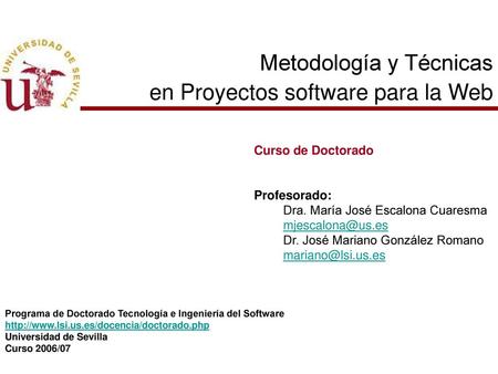 Metodología y Técnicas en Proyectos software para la Web