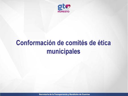Conformación de comités de ética municipales