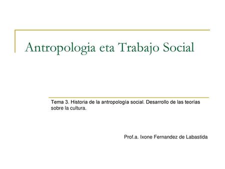 Antropologia eta Trabajo Social