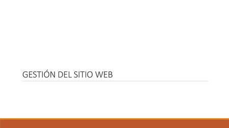 GESTIÓN DEL SITIO WEB.