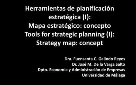 Herramientas de planificación estratégica (I):