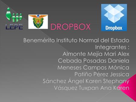 DROPBOX Benemérito Instituto Normal del Estado Integrantes :