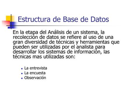 Estructura de Base de Datos