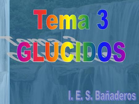 Tema 3 GLUCIDOS I. E. S. Bañaderos.