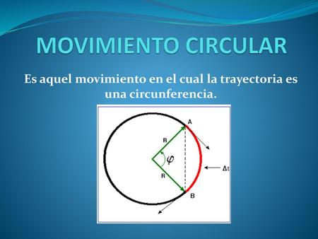 Es aquel movimiento en el cual la trayectoria es una circunferencia.