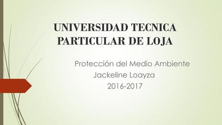 UNIVERSIDAD TECNICA PARTICULAR DE LOJA