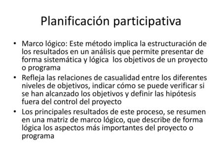 Planificación participativa