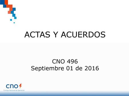 ACTAS Y ACUERDOS CNO 496 Septiembre 01 de 2016