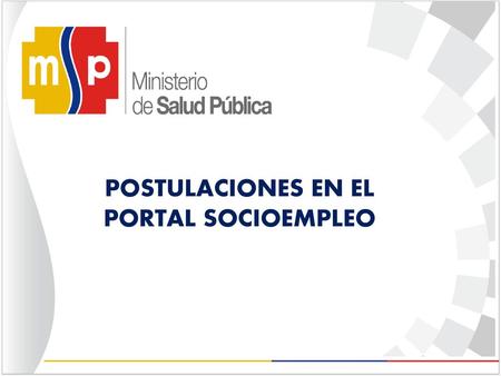 POSTULACIONES EN EL PORTAL SOCIOEMPLEO