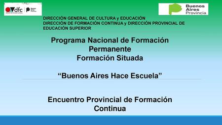 Programa Nacional de Formación Permanente Formación Situada