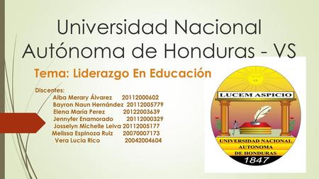 Universidad Nacional Autónoma de Honduras - VS