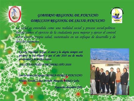 GOBIERNO REGIONAL DE AYACUCHO DIRECCION REGIONAL DE SALUD AYACUCHO