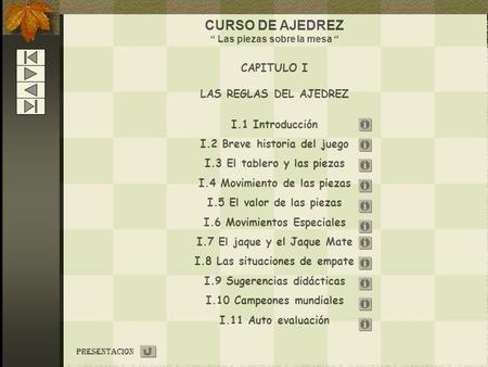 CURSO DE AJEDREZ CAPITULO I LAS REGLAS DEL AJEDREZ I.1 Introducción