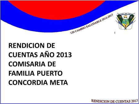 RENDICION DE CUENTAS AÑO 2013 COMISARIA DE FAMILIA PUERTO CONCORDIA META.