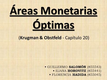 Áreas Monetarias Óptimas