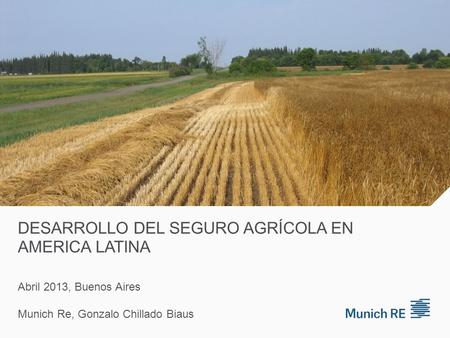 Desarrollo del seguro agrícola en AMERICA LATINa