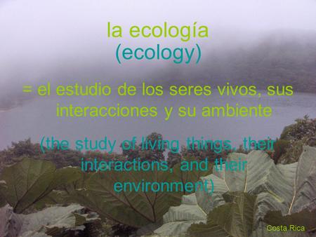 = el estudio de los seres vivos, sus interacciones y su ambiente
