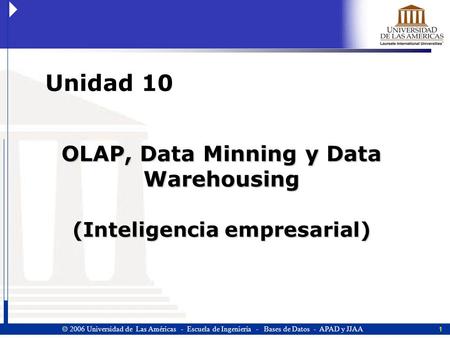 OLAP, Data Minning y Data Warehousing (Inteligencia empresarial)