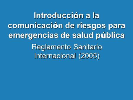Reglamento Sanitario Internacional (2005)