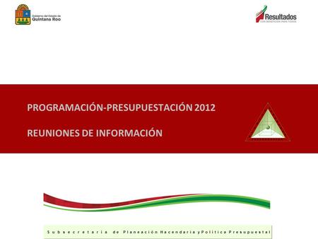 PROGRAMACIÓN-PRESUPUESTACIÓN 2012 REUNIONES DE INFORMACIÓN