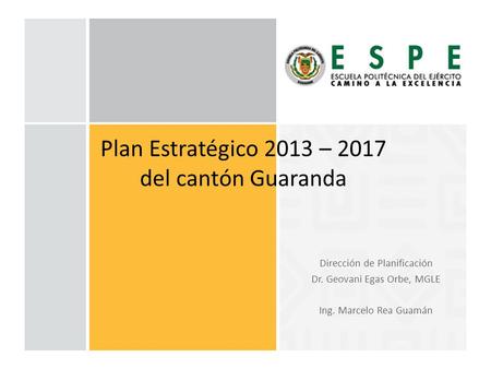 Plan Estratégico 2013 – 2017 del cantón Guaranda