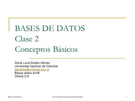 BASES DE DATOS Clase 2 Conceptos Básicos