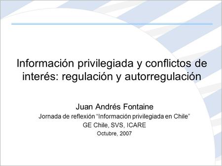 Jornada de reflexión “Información privilegiada en Chile”