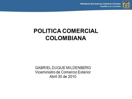 POLITICA COMERCIAL COLOMBIANA