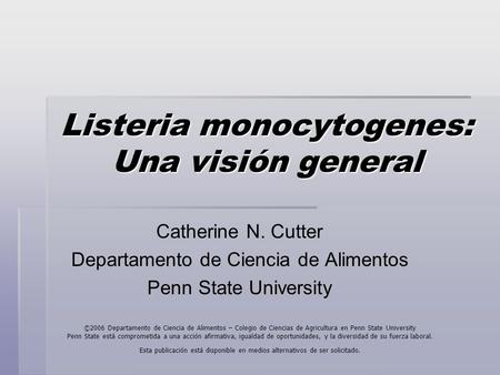 Listeria monocytogenes: Una visión general