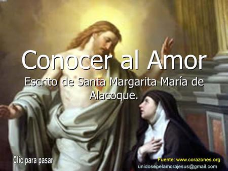 Escrito de Santa Margarita María de Alacoque.