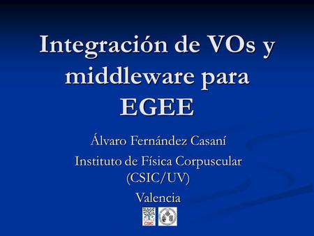 Integración de VOs y middleware para EGEE