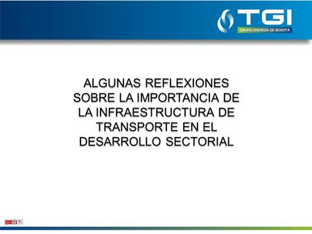 ALGUNAS REFLEXIONES SOBRE LA IMPORTANCIA DE LA INFRAESTRUCTURA DE TRANSPORTE EN EL DESARROLLO SECTORIAL.
