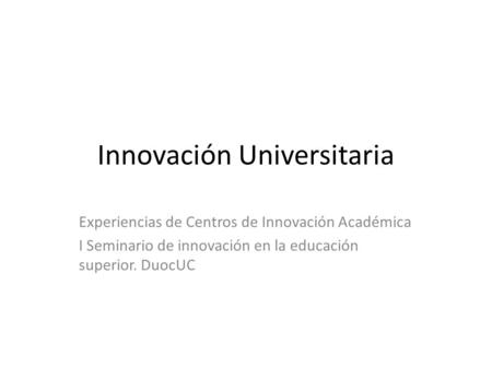 Innovación Universitaria