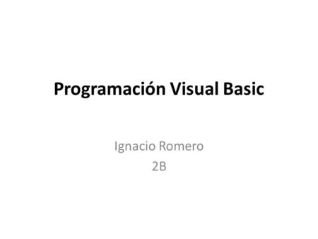 Programación Visual Basic