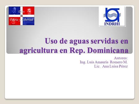Uso de aguas servidas en agricultura en Rep. Dominicana
