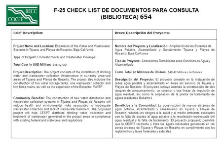 F-25 CHECK LIST DE DOCUMENTOS PARA CONSULTA