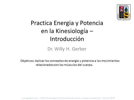 Practica Energia y Potencia en la Kinesiología – Introducción