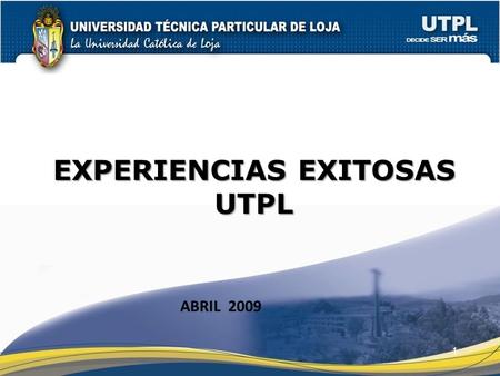 EXPERIENCIAS EXITOSAS UTPL