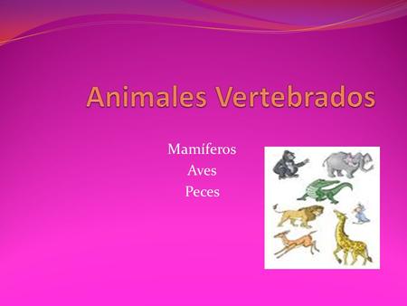 Animales Vertebrados Mamíferos Aves Peces.