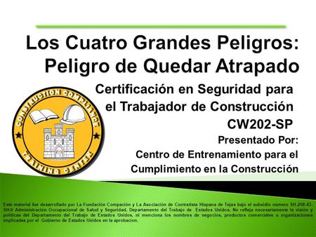 Certificación en Seguridad para el Trabajador de Construcción CW202-SP